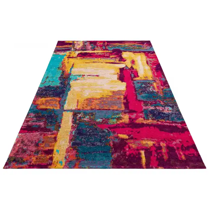 SMART HALI 0243 Kolay Kullanımlı Çok Renkli Modern İnce Dokuma Halı