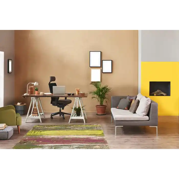 SMART HALI 0385 Kolay Kullanımlı Çok Renkli Modern İnce Dokuma Halı