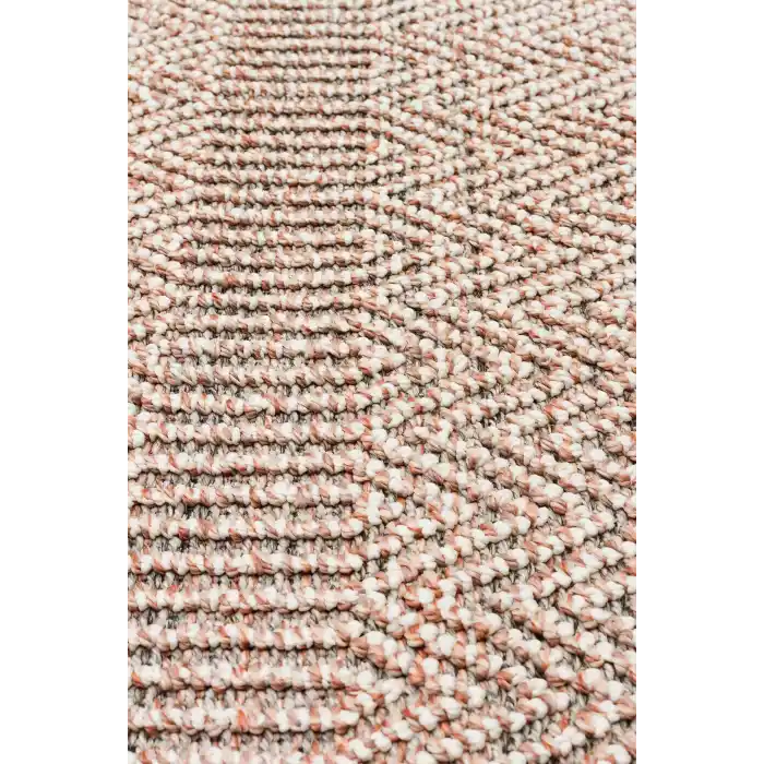 Soho Sh 01 Rose Grey Hav Vermeyen Özel Ipler Ile Üretilen Etnik Örgü Desenlere Sahip Makine Halısı