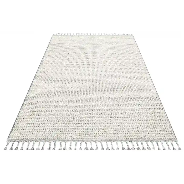 Soho Sh 13 Cream Grey Hav Vermeyen Özel Ipler Ile Üretilen Etnik Örgü Desenlere Sahip Makine Halısı