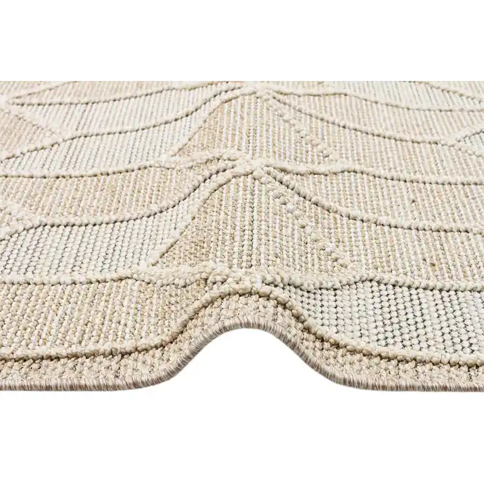 Soho Sh 03 Beige Hav Vermeyen Özel Ipler Ile Üretilen Etnik Örgü Desenlere Sahip Makine Halısı