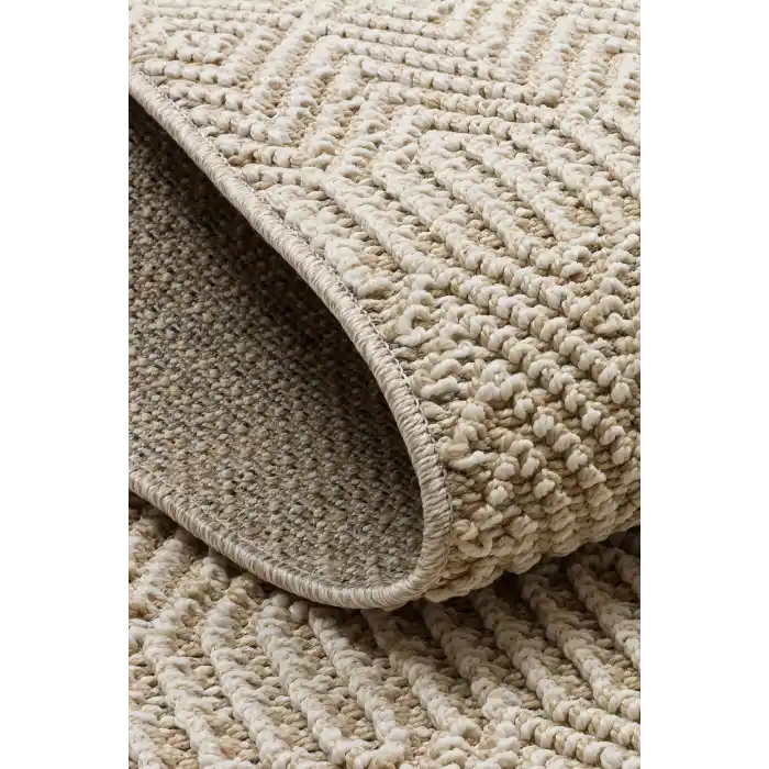 Soho Sh 01 Beige Hav Vermeyen Özel Ipler Ile Üretilen Etnik Örgü Desenlere Sahip Makine Halısı