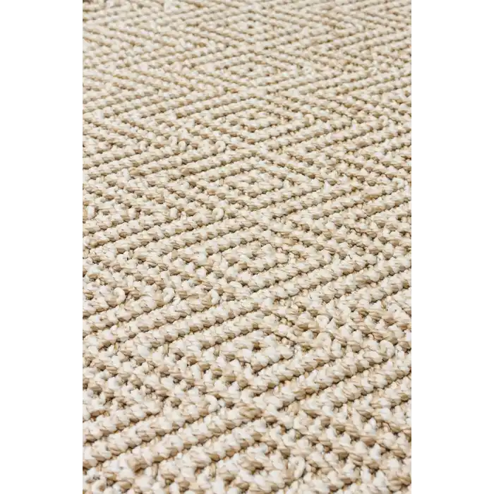 Soho Sh 01 Beige Hav Vermeyen Özel Ipler Ile Üretilen Etnik Örgü Desenlere Sahip Makine Halısı