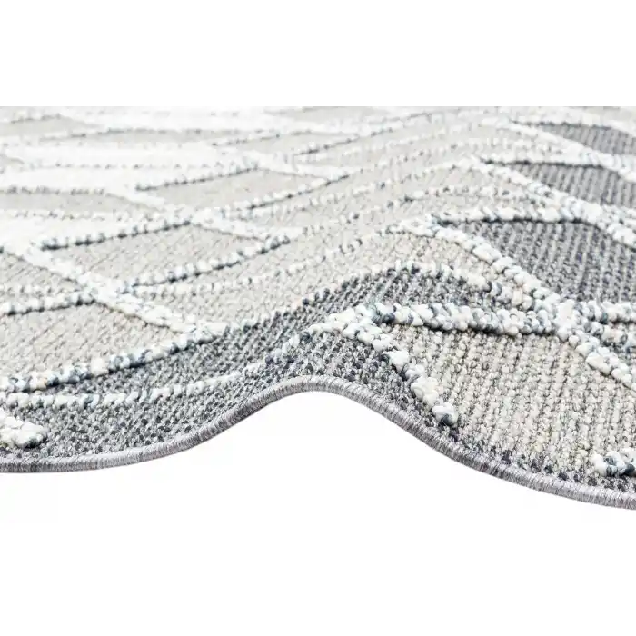 Soho Sh 03 Grey Hav Vermeyen Özel Ipler Ile Üretilen Etnik Örgü Desenlere Sahip Makine Halısı