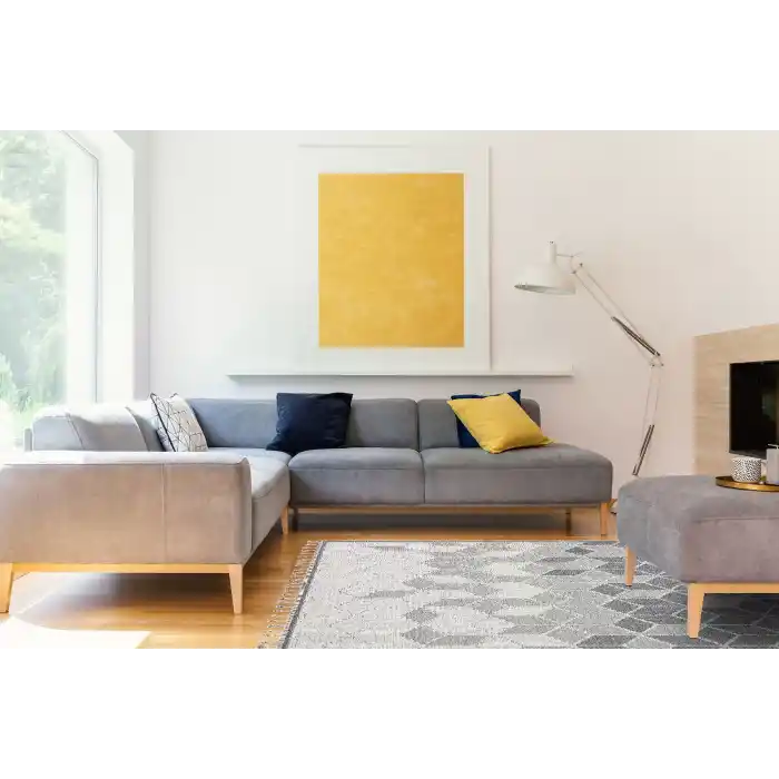 Soho Sh 03 Grey Hav Vermeyen Özel Ipler Ile Üretilen Etnik Örgü Desenlere Sahip Makine Halısı