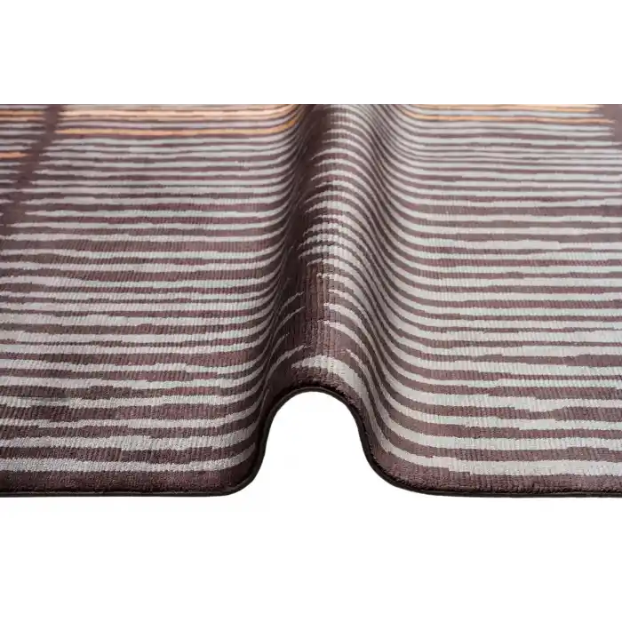 VOGUE HALI 0348 El Emeği ile Özel Tezgahlarda Üretilen Şık Bordür Desenli Art Deco Bambu Uşak Halısı