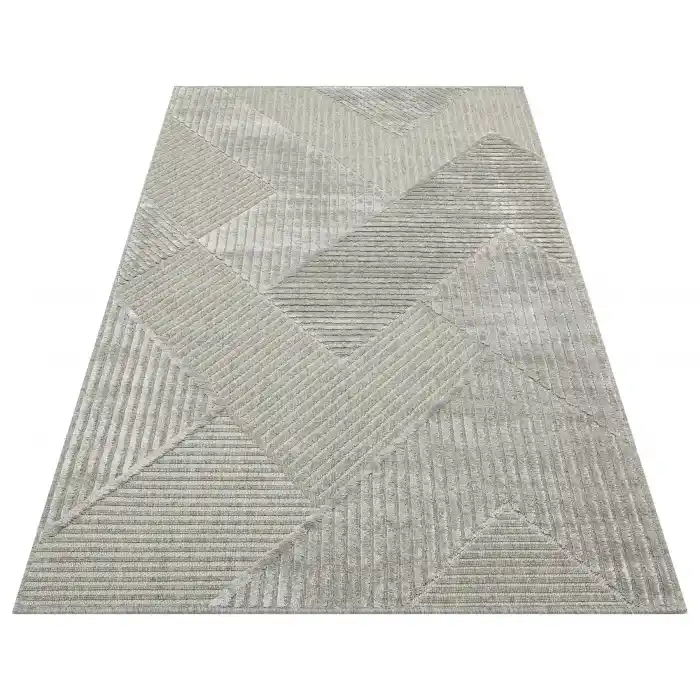 ZENITH HALI 0005 Yüksek Alçak Dokulu Naturel Yün ve Viskon Modern Dokuma Halı