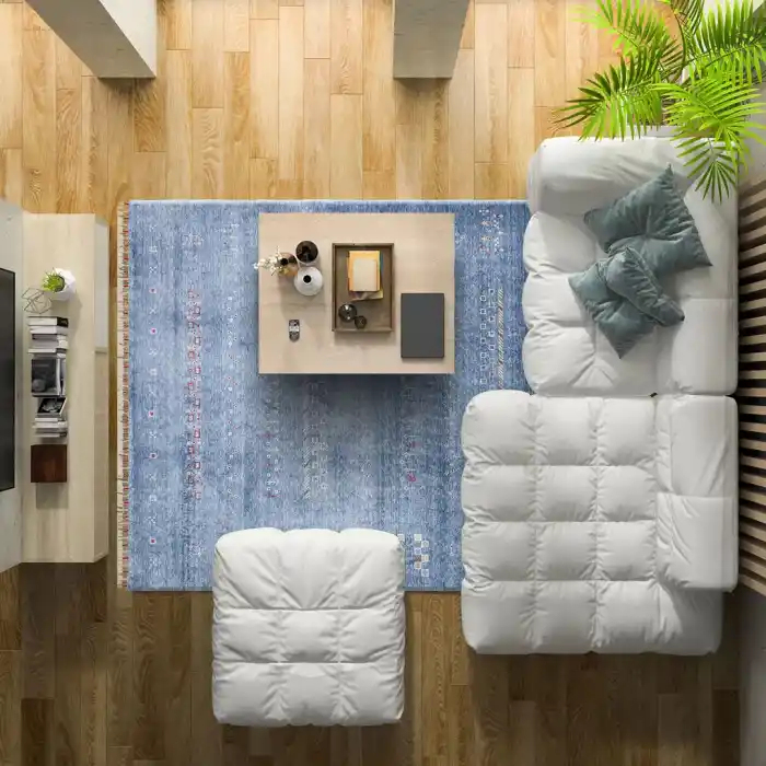 ZARA HALI 0057 Otantik Desenli Özel Hav Vermeyen ve Kolay Temizlenebilir Tensel Kullanılarak El Emeği ile Özel Tezgahlarda Üretilen Modern Uşak Halısı