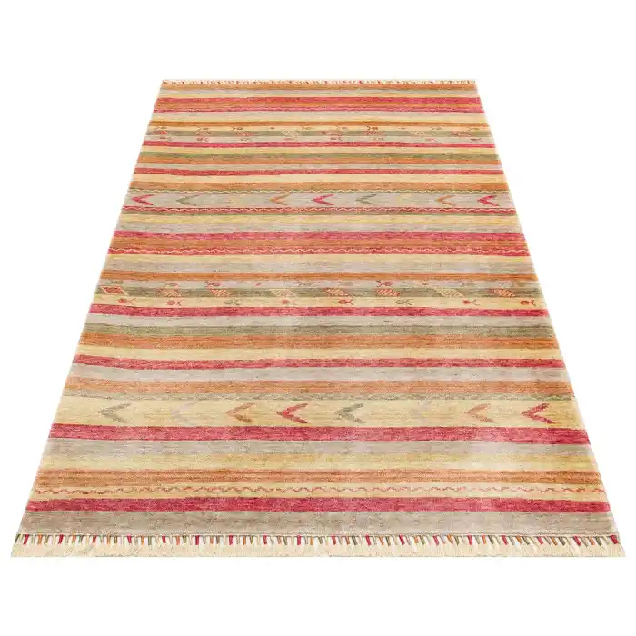 ZARA HALI 0098 Otantik Desenli Özel Hav Vermeyen ve Kolay Temizlenebilir Bambu Viskonu Kullanılarak El Emeği ile Özel Tezgahlarda Üretilen Modern Uşak Halısı