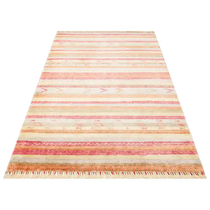 ZARA HALI 0098 Otantik Desenli Özel Hav Vermeyen ve Kolay Temizlenebilir Bambu Viskonu Kullanılarak El Emeği ile Özel Tezgahlarda Üretilen Modern Uşak Halısı