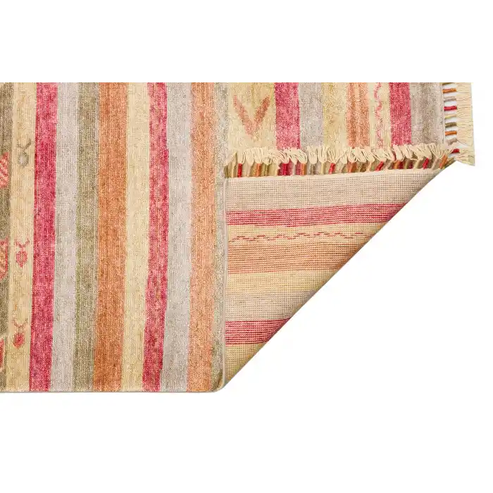 ZARA HALI 0098 Otantik Desenli Özel Hav Vermeyen ve Kolay Temizlenebilir Bambu Viskonu Kullanılarak El Emeği ile Özel Tezgahlarda Üretilen Modern Uşak Halısı