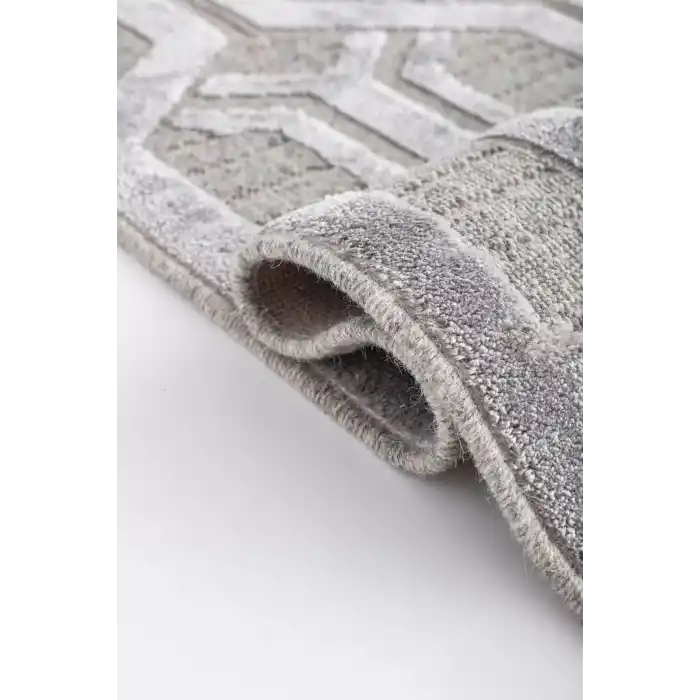 ZENITH HALI 0053 Yüksek Alçak Dokulu Naturel Yün ve Viskon Modern Dokuma Halı