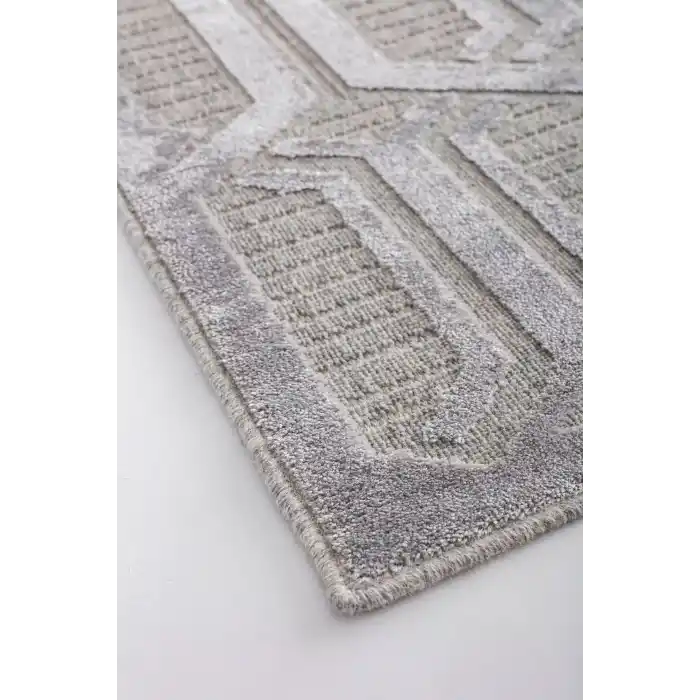 ZENITH HALI 0053 Yüksek Alçak Dokulu Naturel Yün ve Viskon Modern Dokuma Halı