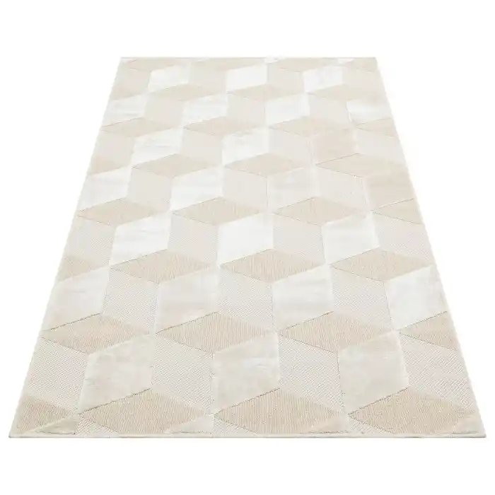 ZENITH HALI 0096 Yüksek Alçak Dokulu Naturel Yün ve Viskon Modern Dokuma Halı