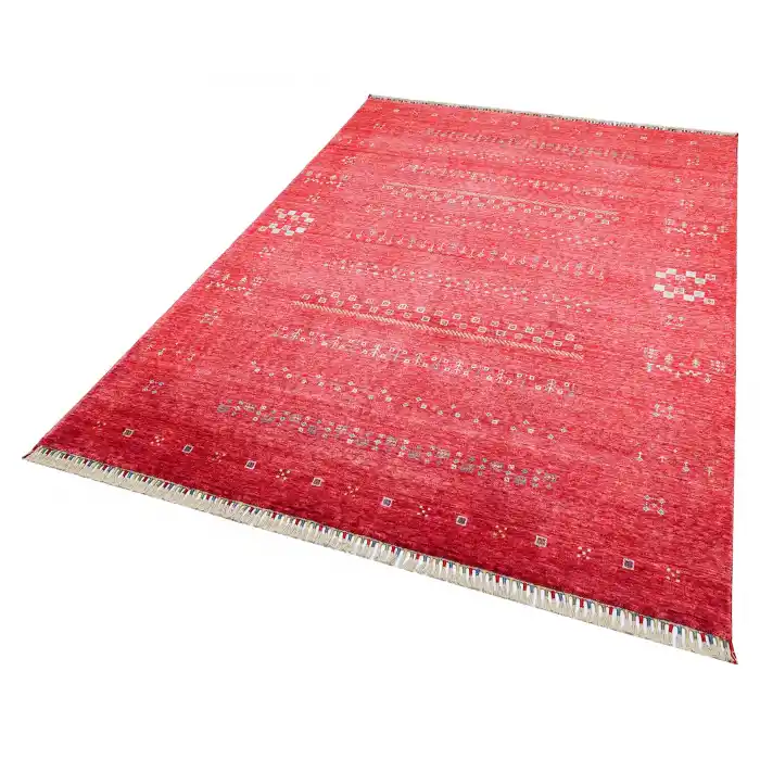 ZARA HALI 0052 Otantik Desenli Özel Hav Vermeyen ve Kolay Temizlenebilir Tensel Kullanılarak El Emeği ile Özel Tezgahlarda Üretilen Modern Uşak Halısı