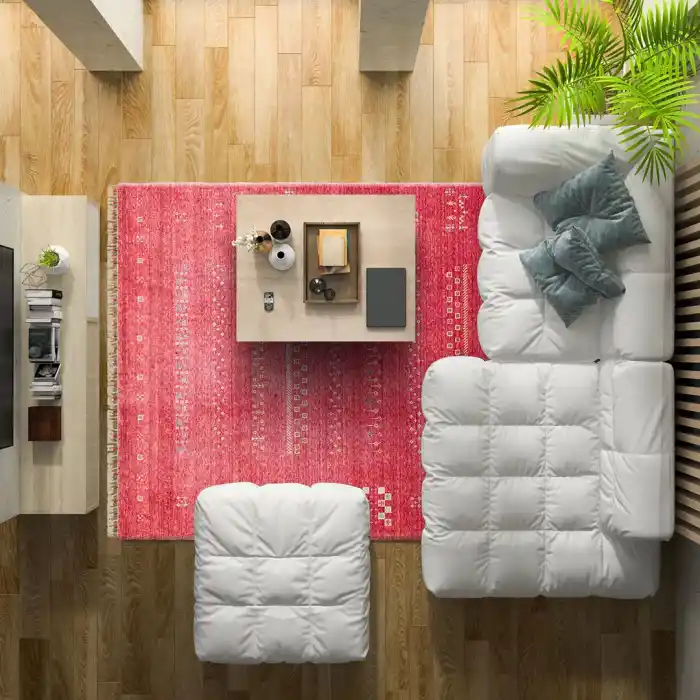 ZARA HALI 0052 Otantik Desenli Özel Hav Vermeyen ve Kolay Temizlenebilir Tensel Kullanılarak El Emeği ile Özel Tezgahlarda Üretilen Modern Uşak Halısı