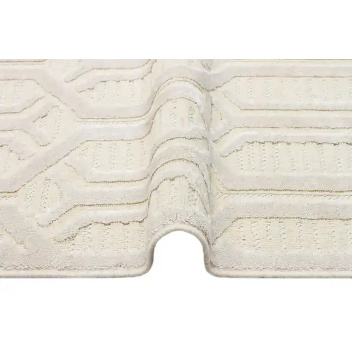 ZENITH HALI 0107 Yüksek Alçak Dokulu Naturel Yün ve Viskon Modern Dokuma Halı