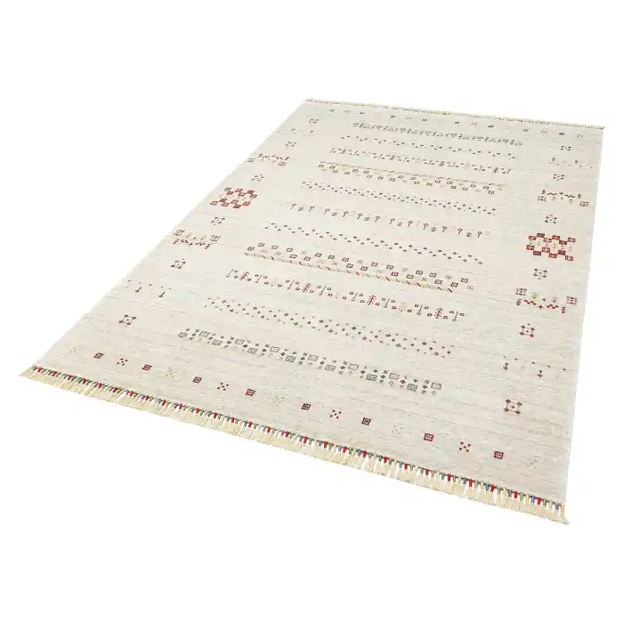 ZARA HALI 0061 Otantik Desenli Özel Hav Vermeyen ve Kolay Temizlenebilir Tensel Kullanılarak El Emeği ile Özel Tezgahlarda Üretilen Modern Uşak Halısı