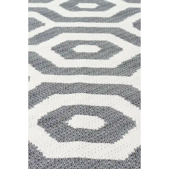 Arya Ar 17 Grey Pink %100 Geri Dönüşümlü Pamuktan Çift Taraflı Yıkanabilir Modern Dekoratif Kilim
