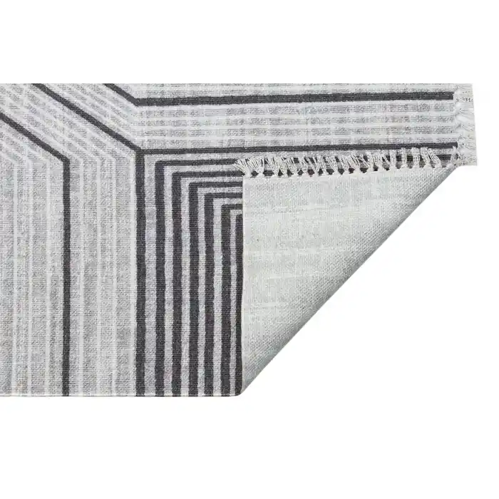 Asos As 05 Grey Jüt Hasır Görünümlü Hav Toz Vermeyen Çift Taraflı Kullanılabilen Yıkanabilir Kilim