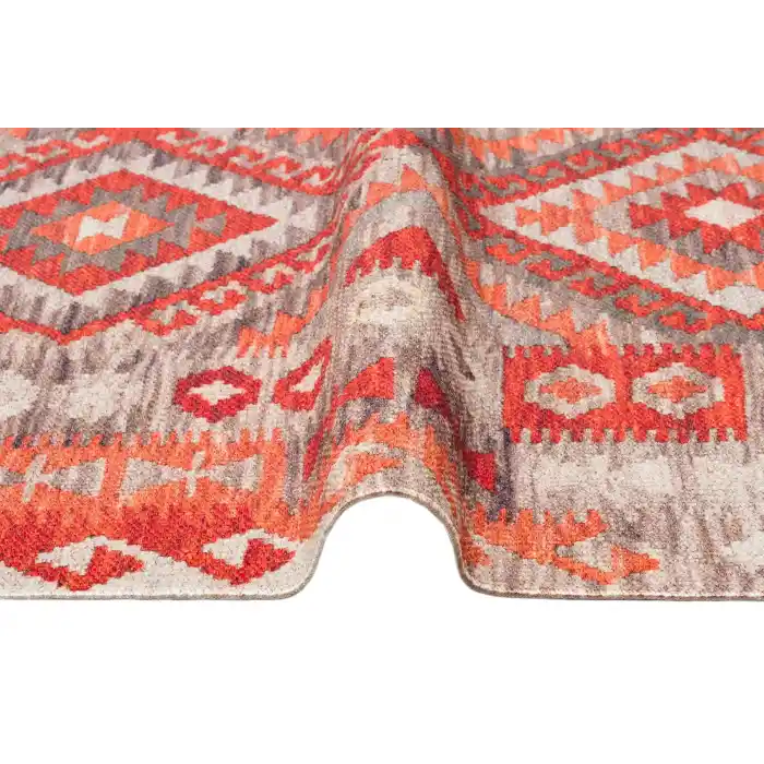 Asos As 06 Beige Terra Jüt Hasır Görünümlü Hav Toz Vermeyen Çift Taraflı Kullanılabilen Yıkanabilir Kilim