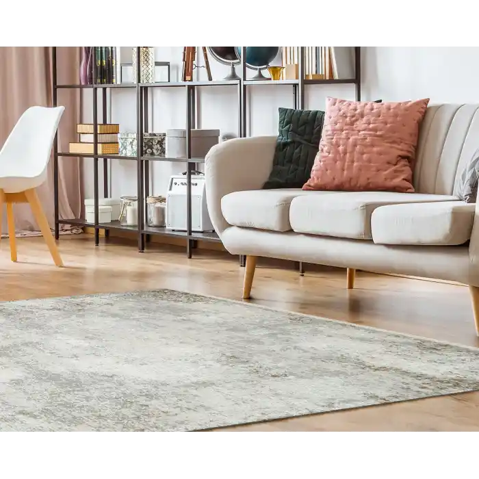 LAGOS HALI 0063 Hav Toz Vermez Eskitme Desenli Modern Makine Halısı