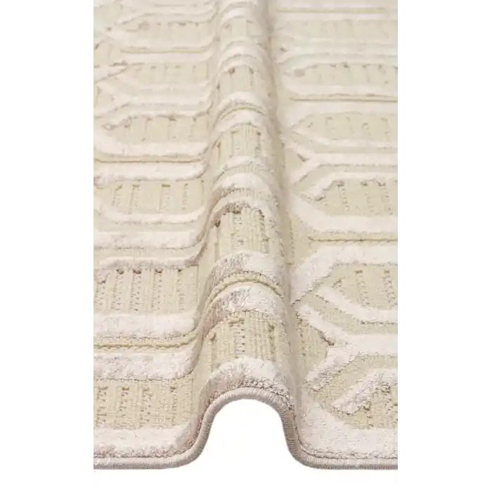 ZENITH DYED HALI 0132 Yüksek Alçak Dokulu Naturel Yün ve Viskon Modern Dokuma Halı