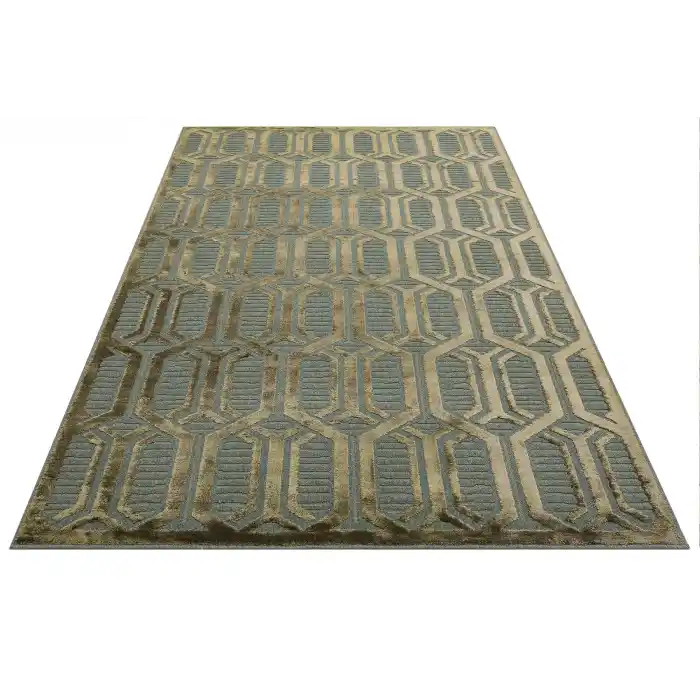 ZENITH DYED HALI 0139 Yüksek Alçak Dokulu Naturel Yün ve Viskon Modern Dokuma Halı