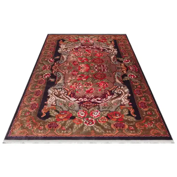 Antique ATK 01 Black Yıkanabilir Modern Ve Etnik Desenli Kaymaz Tabanlı Makine Halısı