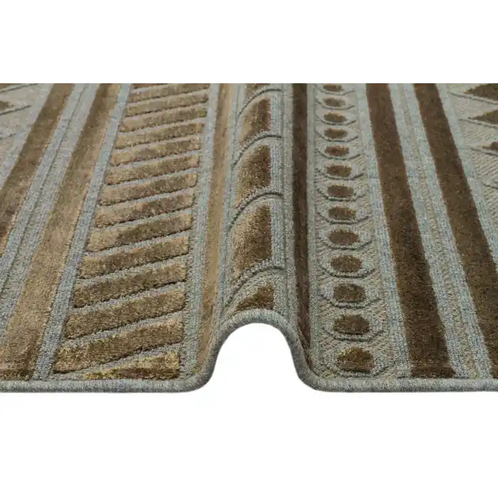 ZENITH DYED HALI 0124 Yüksek Alçak Dokulu Naturel Yün ve Viskon Modern Dokuma Halı