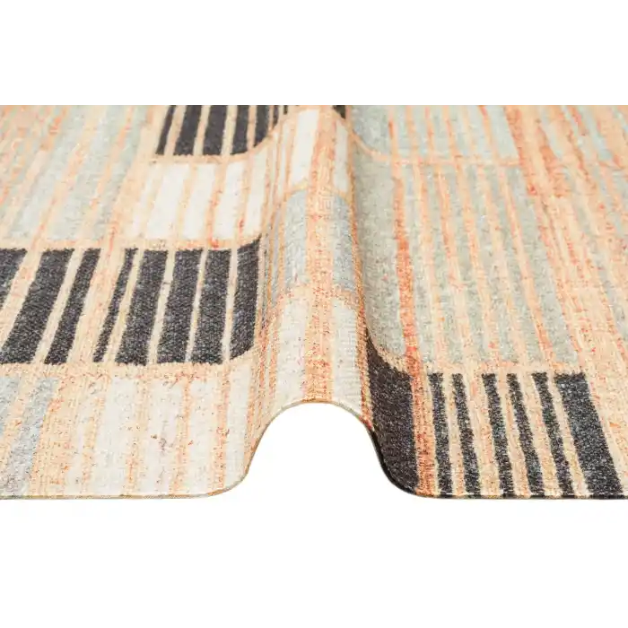 Asos As 08 Natural Grey Jüt Hasır Görünümlü Hav Toz Vermeyen Çift Taraflı Kullanılabilen Yıkanabilir Kilim