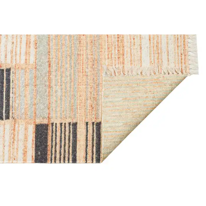 Asos As 08 Natural Grey Jüt Hasır Görünümlü Hav Toz Vermeyen Çift Taraflı Kullanılabilen Yıkanabilir Kilim