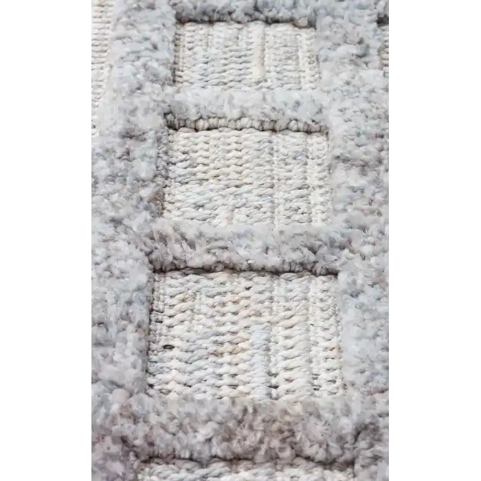 MALIBU HALI 0001 Hav Toz Vermez Yumuşak Dokulu Etnik Örgü Desenlere Sahip Modern İskandinav Halı