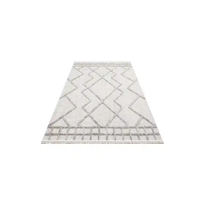 MALIBU HALI 0001 Hav Toz Vermez Yumuşak Dokulu Etnik Örgü Desenlere Sahip Modern İskandinav Halı