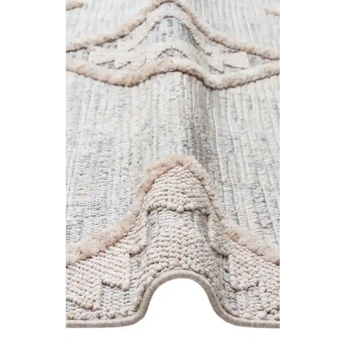 MALIBU HALI 0008 Hav Toz Vermez Yumuşak Dokulu Etnik Örgü Desenlere Sahip Modern İskandinav Halı