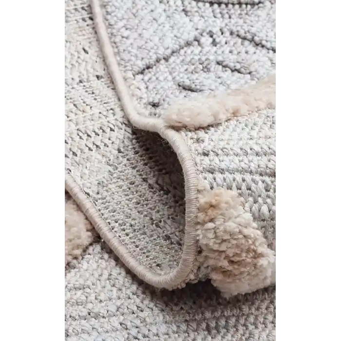 MALIBU HALI 0008 Hav Toz Vermez Yumuşak Dokulu Etnik Örgü Desenlere Sahip Modern İskandinav Halı