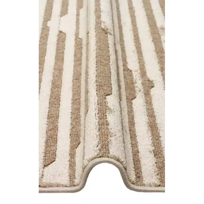 ZENITH HALI 0244 Yüksek Alçak Dokulu Naturel Yün ve Viskon Modern Dokuma Halı
