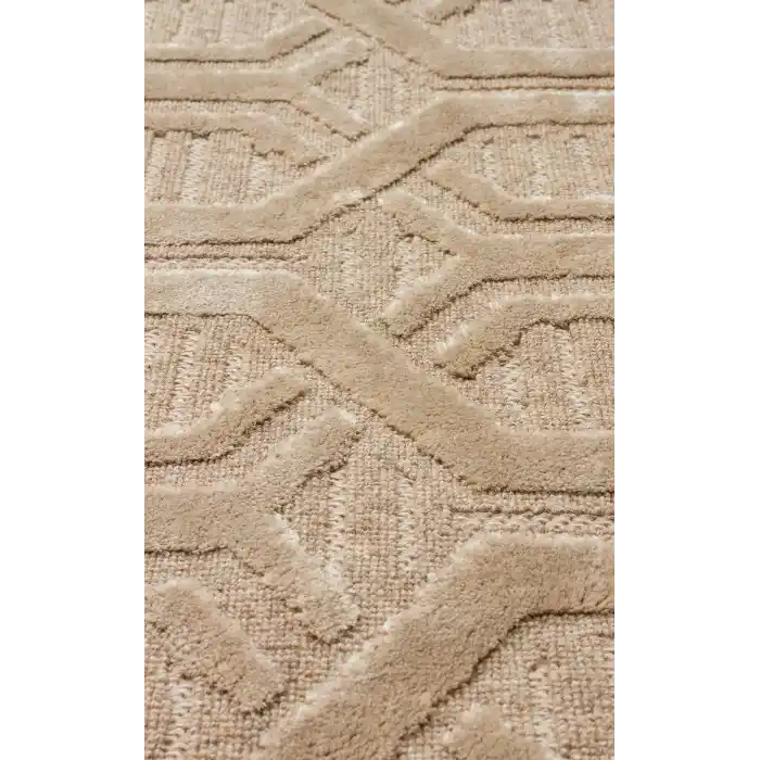 ZENITH HALI 0251 Yüksek Alçak Dokulu Naturel Yün ve Viskon Modern Dokuma Halı