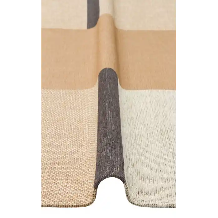 Brooklyn Brk 14 Natural Grey Hasır Görünümlü Kaymaz Renkli Dokuma Modern Kilim