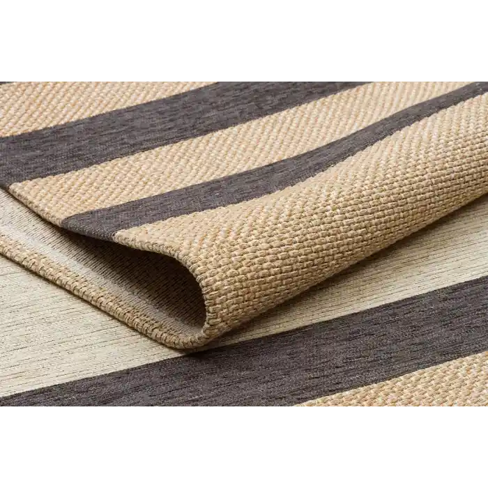 Brooklyn Brk 14 Natural Grey Hasır Görünümlü Kaymaz Renkli Dokuma Modern Kilim