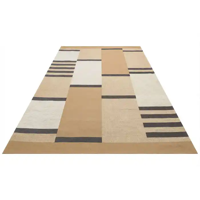 Brooklyn Brk 14 Natural Grey Hasır Görünümlü Kaymaz Renkli Dokuma Modern Kilim