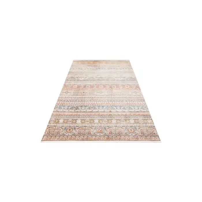 PIETRA HALI 0024 Sıcak Renk Tonlu Etnik Desenli Yumuşak Dokulu Makine Halısı