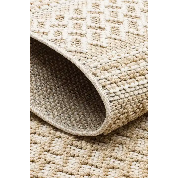 Soho Sh 05 Beige Hav Vermeyen Özel Ipler Ile Üretilen Etnik Örgü Desenlere Sahip Makine Halısı