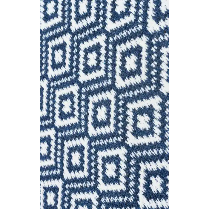 Arya Ar 26 Navy Beige %100 Geri Dönüşümlü Pamuktan Çift Taraflı Yıkanabilir Modern Dekoratif Kilim