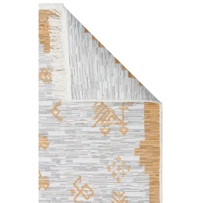 Arya Ar 23 Yellow %100 Geri Dönüşümlü Pamuktan Çift Taraflı Yıkanabilir Modern Dekoratif Kilim