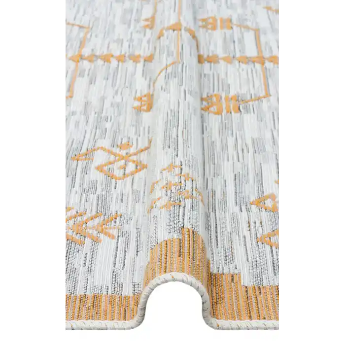 Arya Ar 23 Yellow %100 Geri Dönüşümlü Pamuktan Çift Taraflı Yıkanabilir Modern Dekoratif Kilim