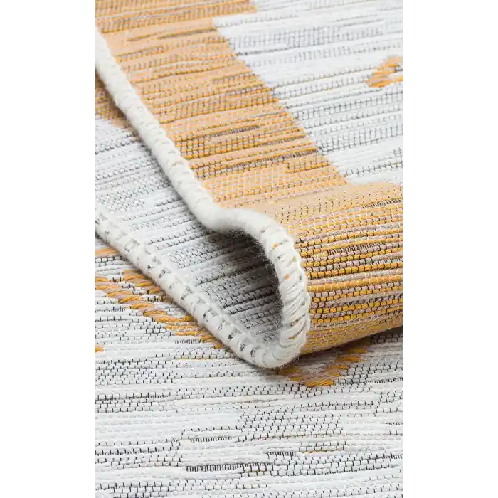 Arya Ar 23 Yellow %100 Geri Dönüşümlü Pamuktan Çift Taraflı Yıkanabilir Modern Dekoratif Kilim