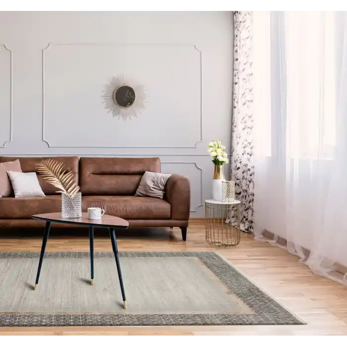 LISBON HALI 0059 Parlak Dokulu Modern Desenli Renkli Metalik Işıltılı Makine Halısı