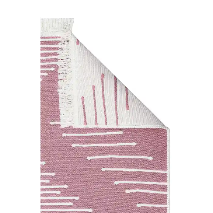 Arya Ar 15 Pink %100 Geri Dönüşümlü Pamuktan Çift Taraflı Yıkanabilir Modern Dekoratif Kilim