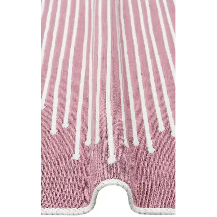 Arya Ar 15 Pink %100 Geri Dönüşümlü Pamuktan Çift Taraflı Yıkanabilir Modern Dekoratif Kilim